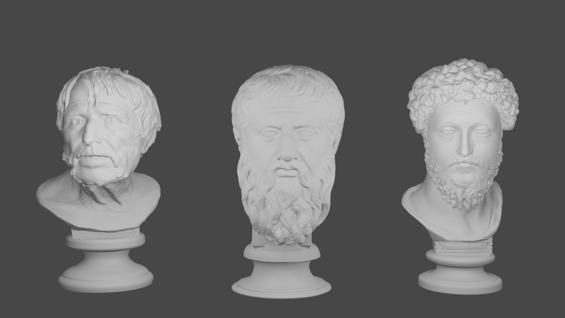 3D Greek and Roman Philosophers Collection Plato Seneca and Marcus ...