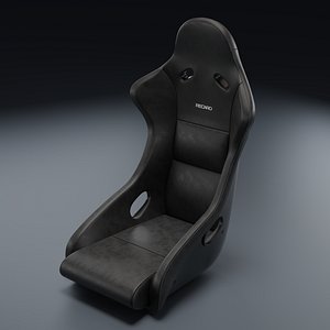 Recaro Pole Position NG FIA Race seat Leather Black 3D Model 3D model