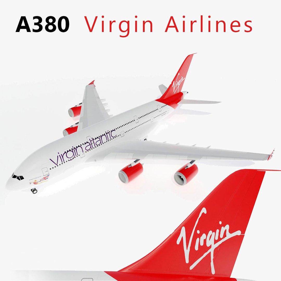 Airbus A380 Airliner Virgin Airlines 3D model TurboSquid 2022138