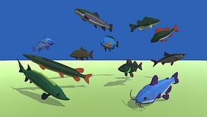 9t5 Low Poly Fresh Water Fish