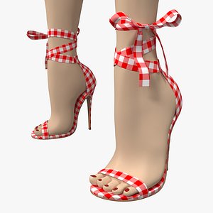LALA IKAI Scottish Plaid High Sandals