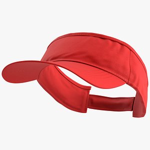 Unisex Sports Sun Visor Red 3D model