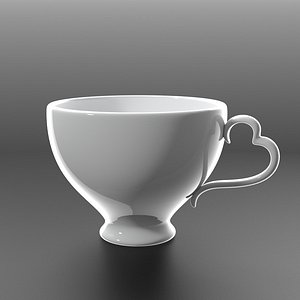Coffee Cup with Heart Shaped Handle