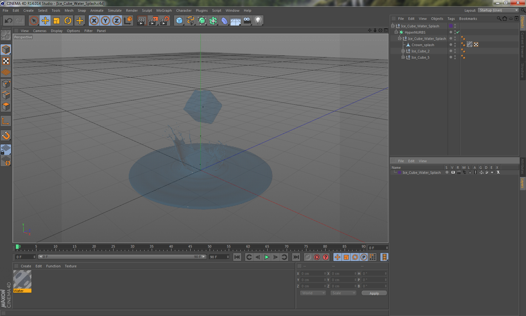 Ice cube water splash 3D - TurboSquid 1237076