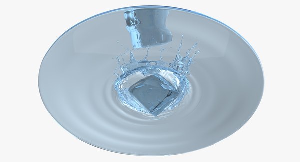 Ice cube water splash 3D - TurboSquid 1237076