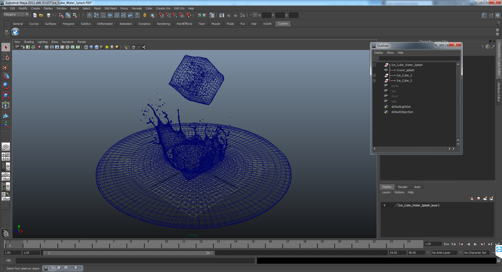 Ice cube water splash 3D - TurboSquid 1237076