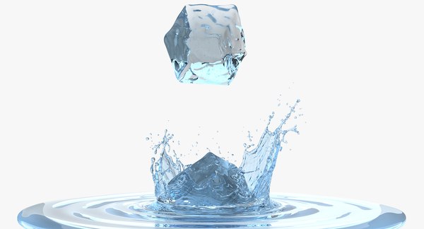 Ice cube water splash 3D - TurboSquid 1237076