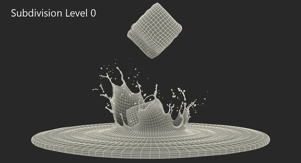 Ice cube water splash 3D - TurboSquid 1237076