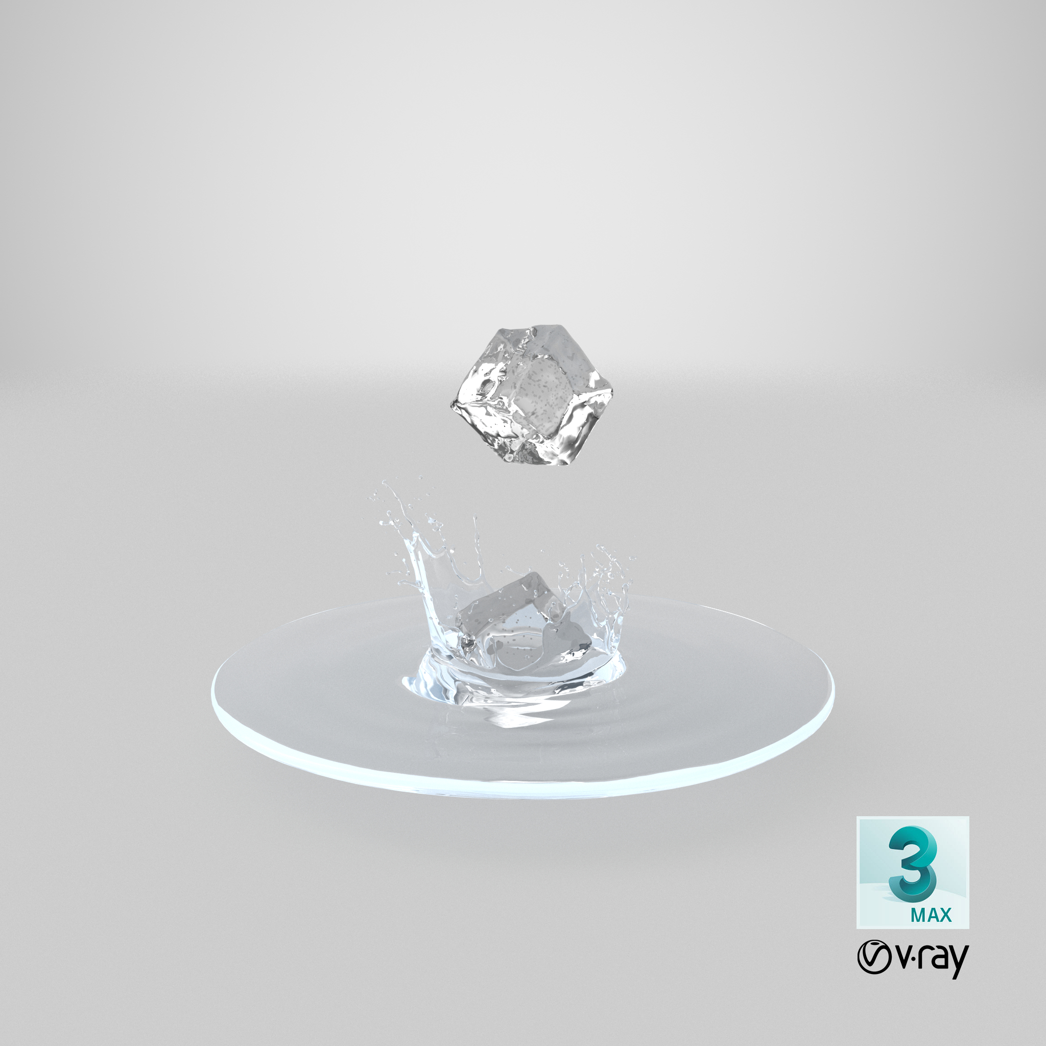 Ice cube water splash 3D - TurboSquid 1237076