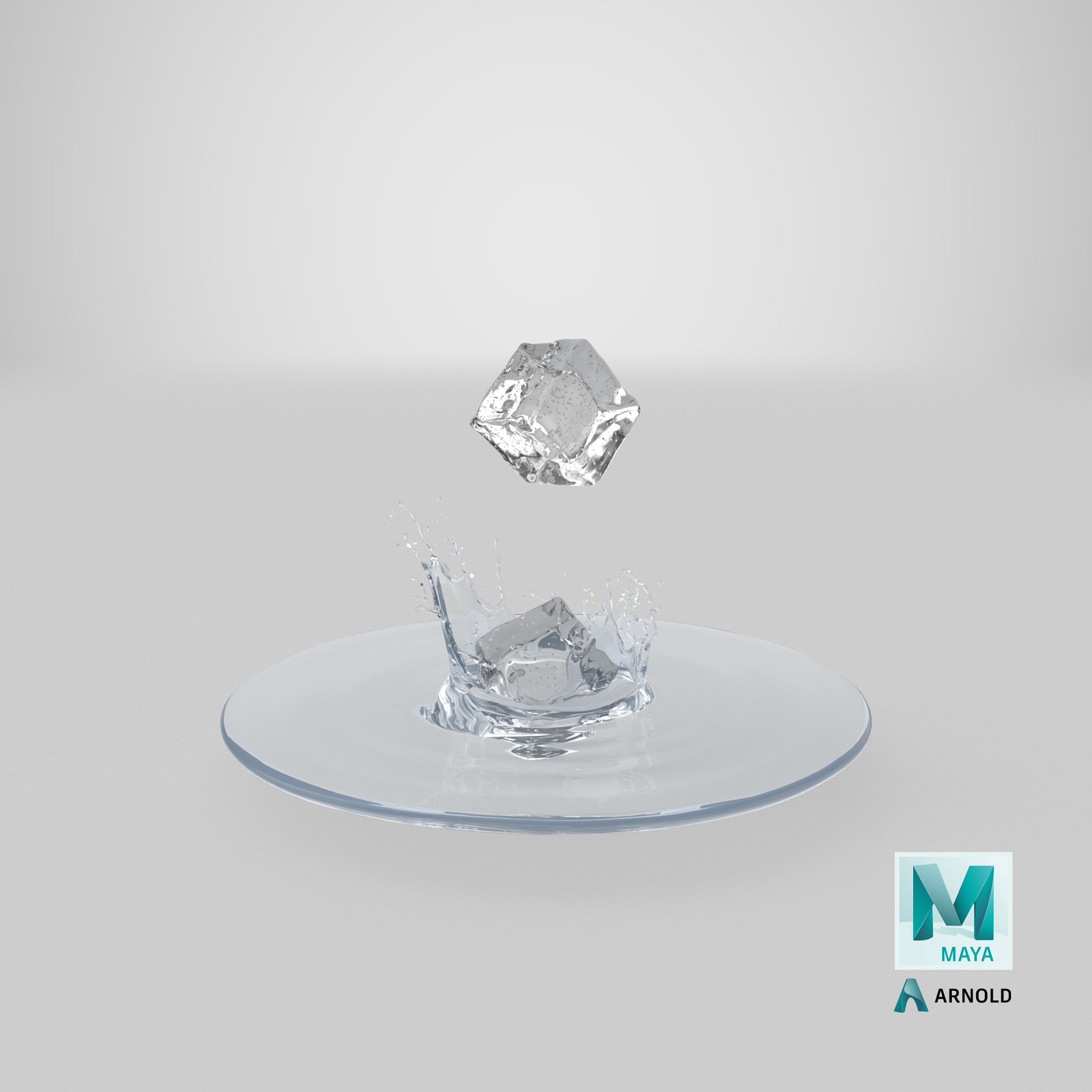 Ice cube water splash 3D - TurboSquid 1237076