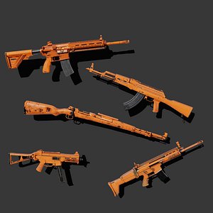 3D model PUBG - Orange weapons