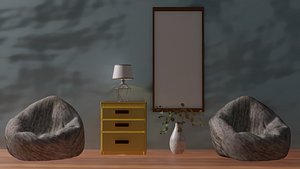 3D model Minimalist Living Room