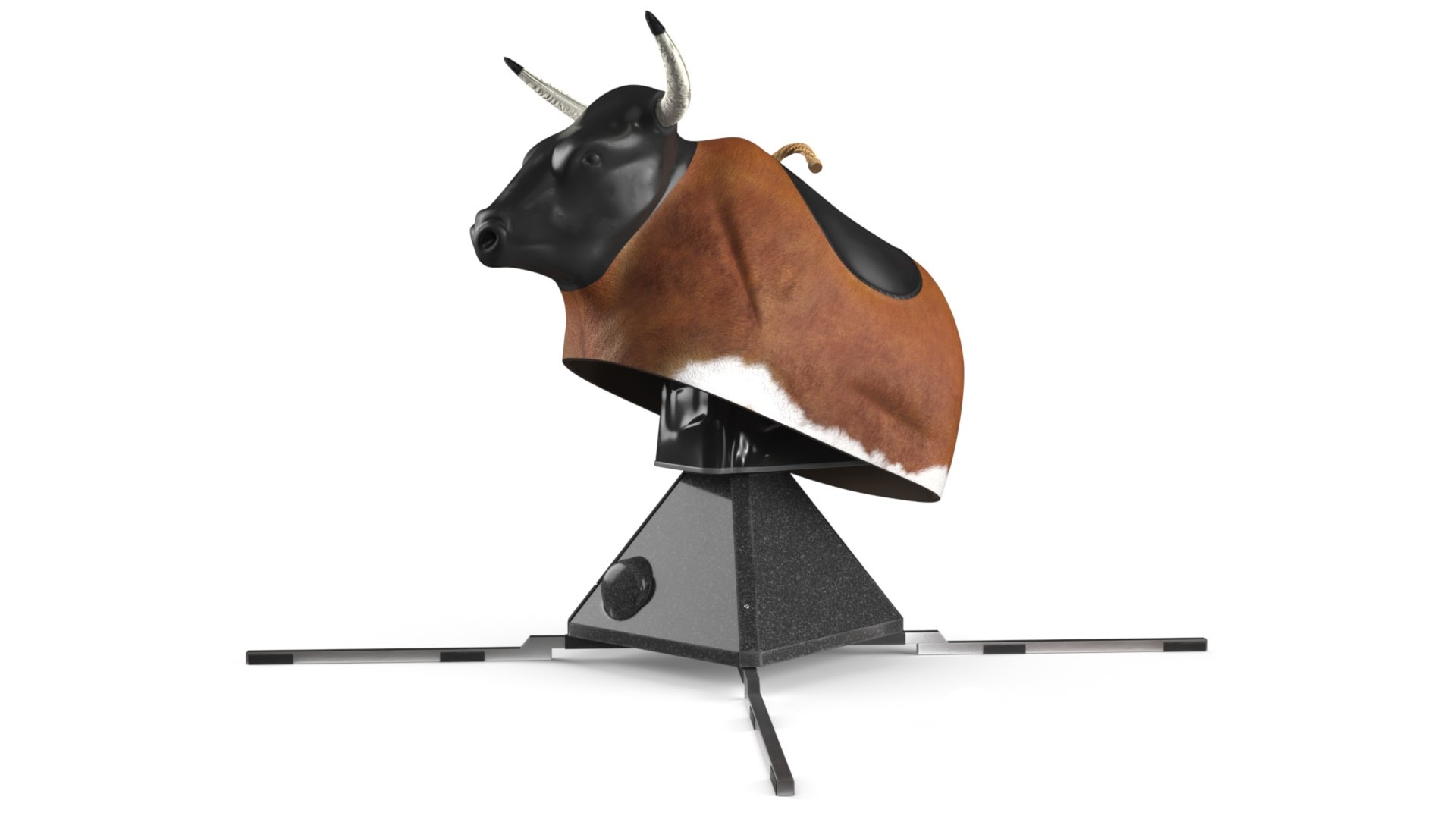 Mechanical Rodeo Bull with Steel Stabilizer Case Rigged for Cinema 4D 3D model preview