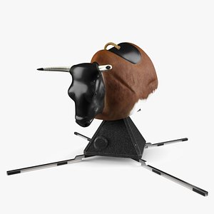 3D Mechanical Rodeo Bull with Steel Stabilizer Case Rigged for Cinema 4D model