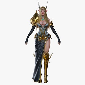 armour queen girl woman female warrior 3D model