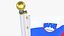 Slovenia Flag Stand Pole Animated Loop model