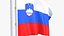 Slovenia Flag Stand Pole Animated Loop model