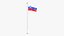 Slovenia Flag Stand Pole Animated Loop model