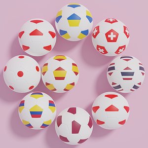 Flag Soccer Ball Collection 2 3D model
