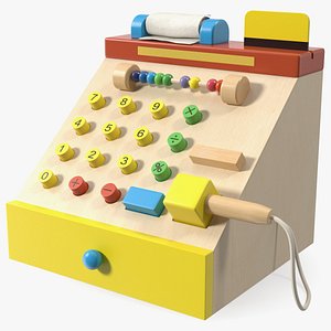 3D Wooden Toy Cash Register