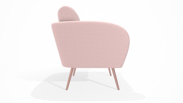 3D Decorative armchair with pink toothpick feet and pink cotton