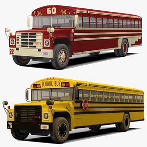 Vintage Bus and School Bus