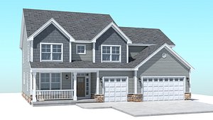 3D classic american house model
