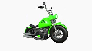 Motorcycle Cartoon A04 Green - Custom Vehicle Design 3D model
