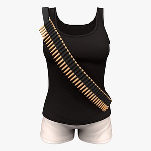 Tank Top Shorts Shoulder Bandolier Outfit 3D
