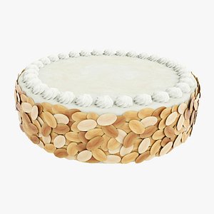 3D Vanilla cake with almond
