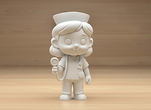 Cartoon Nurse 3D Printable 3D print model 3D model