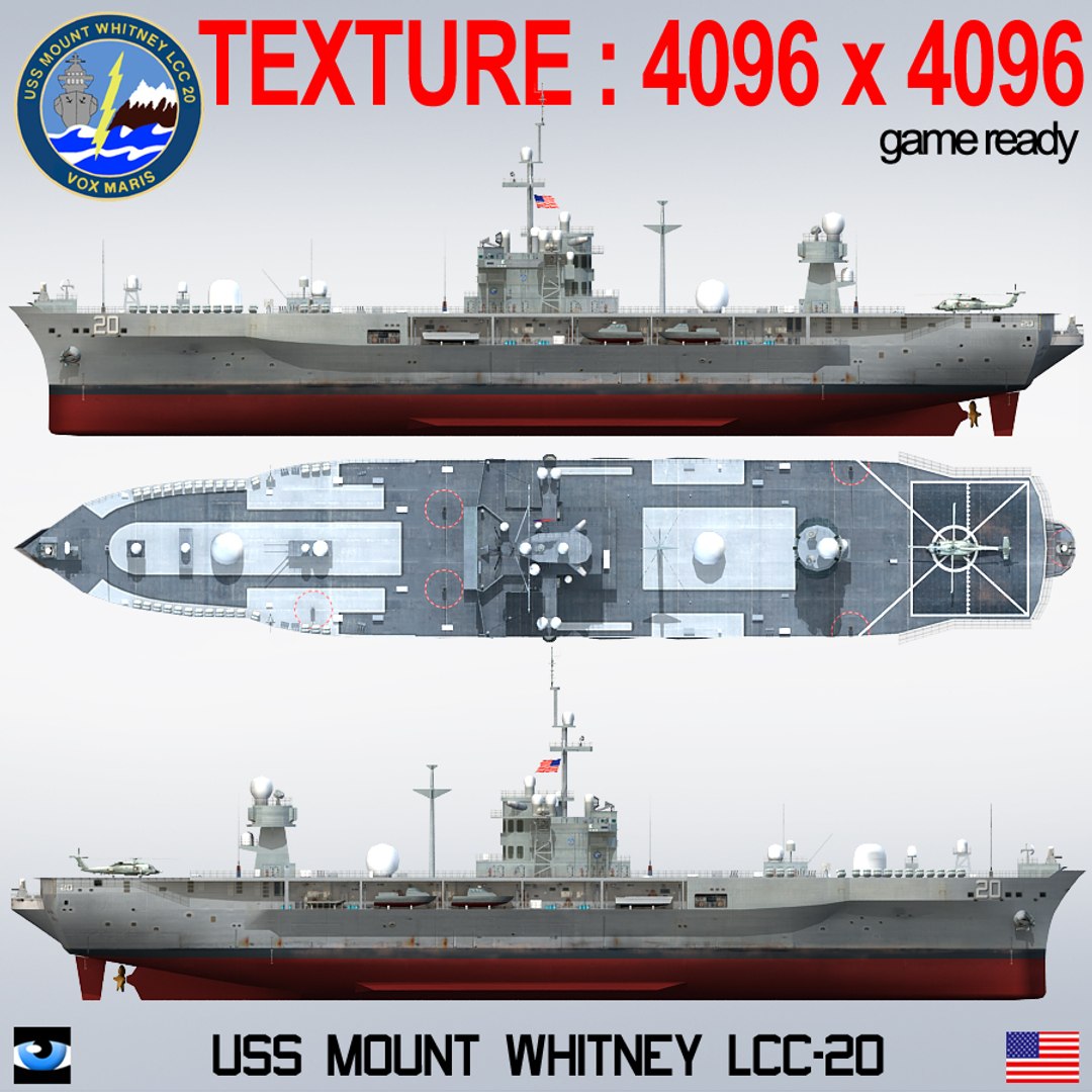 Uss Mount Whitney Lcc-20 3d Model