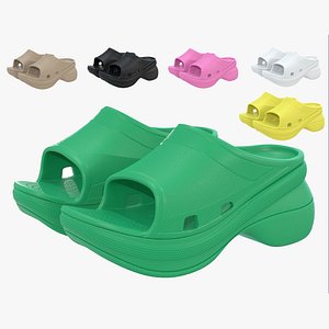 Balenciaga Pool Crocs Slide Sandal 3D model