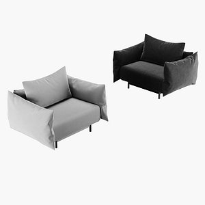 Lounge chair with pillow 3D model