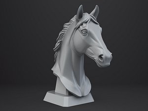 3D Horse Bust - Animal Figurine model