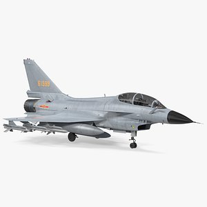 Chinese Military J-10 Fighter Jet Tandem Seated Rigged model