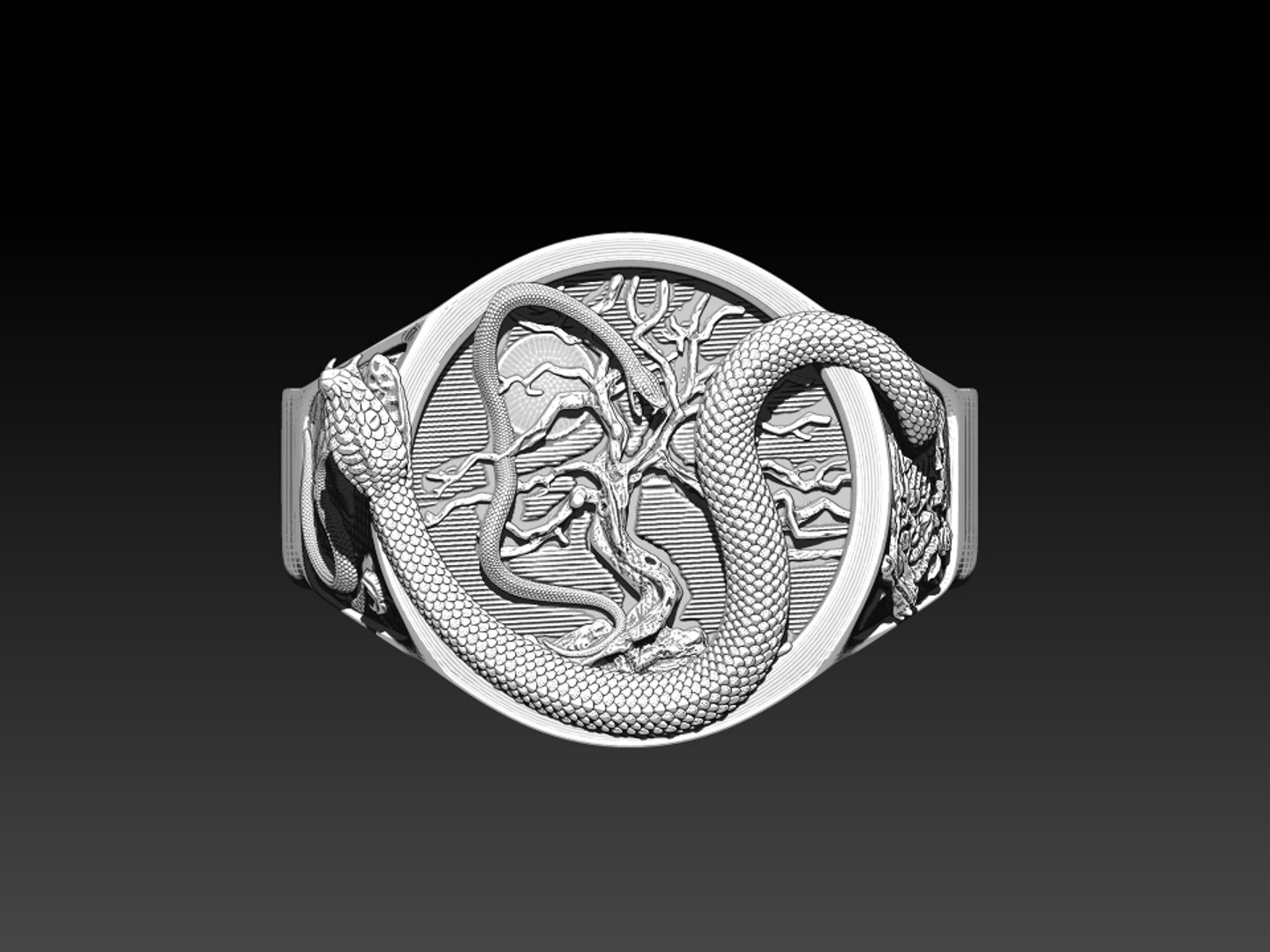 Dead Tree And Snake Dragon Ring Printable 3D - TurboSquid 2089736