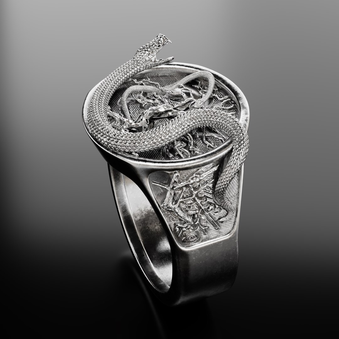 Dead Tree And Snake Dragon Ring Printable 3D - TurboSquid 2089736