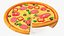 Pizza de dibujos animados con una porción tomada