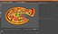 Pizza de dibujos animados con una porción tomada