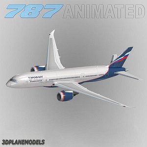 b787-8 aeroflot 3d max