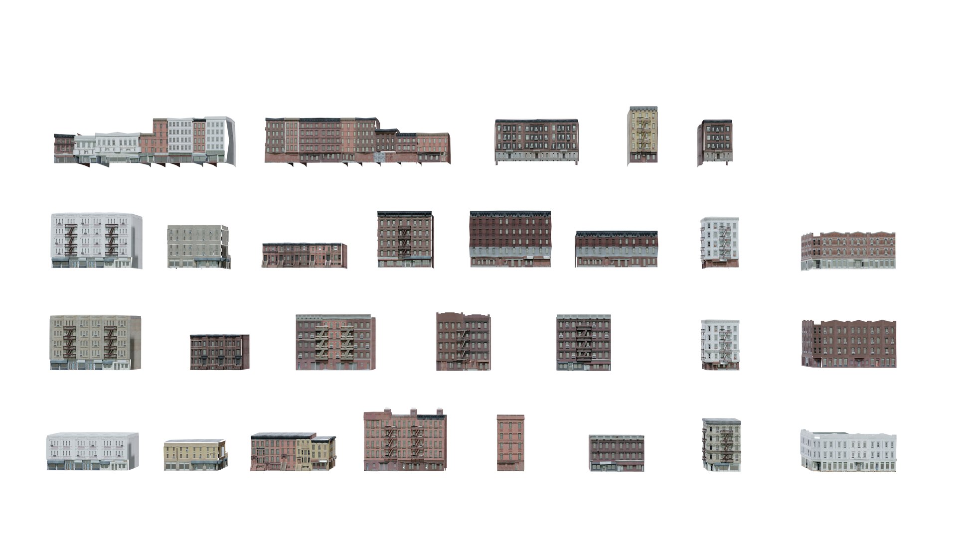 Urban Modular Building Pack Model - TurboSquid 2514375