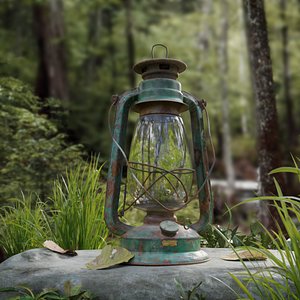 3D oil lantern modell model