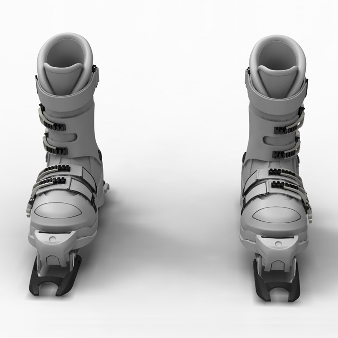 3d hill ski boots binder model