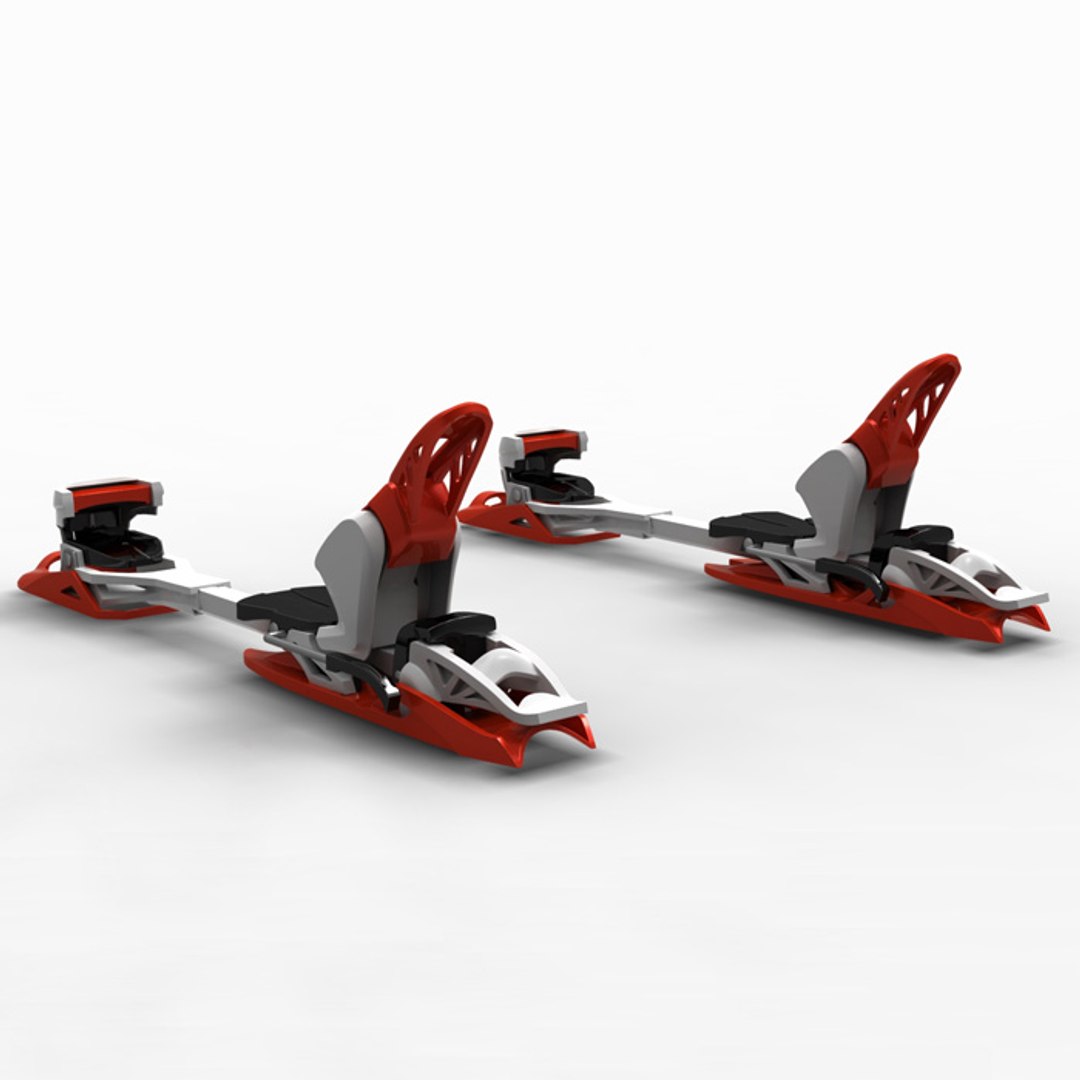 3d hill ski boots binder model