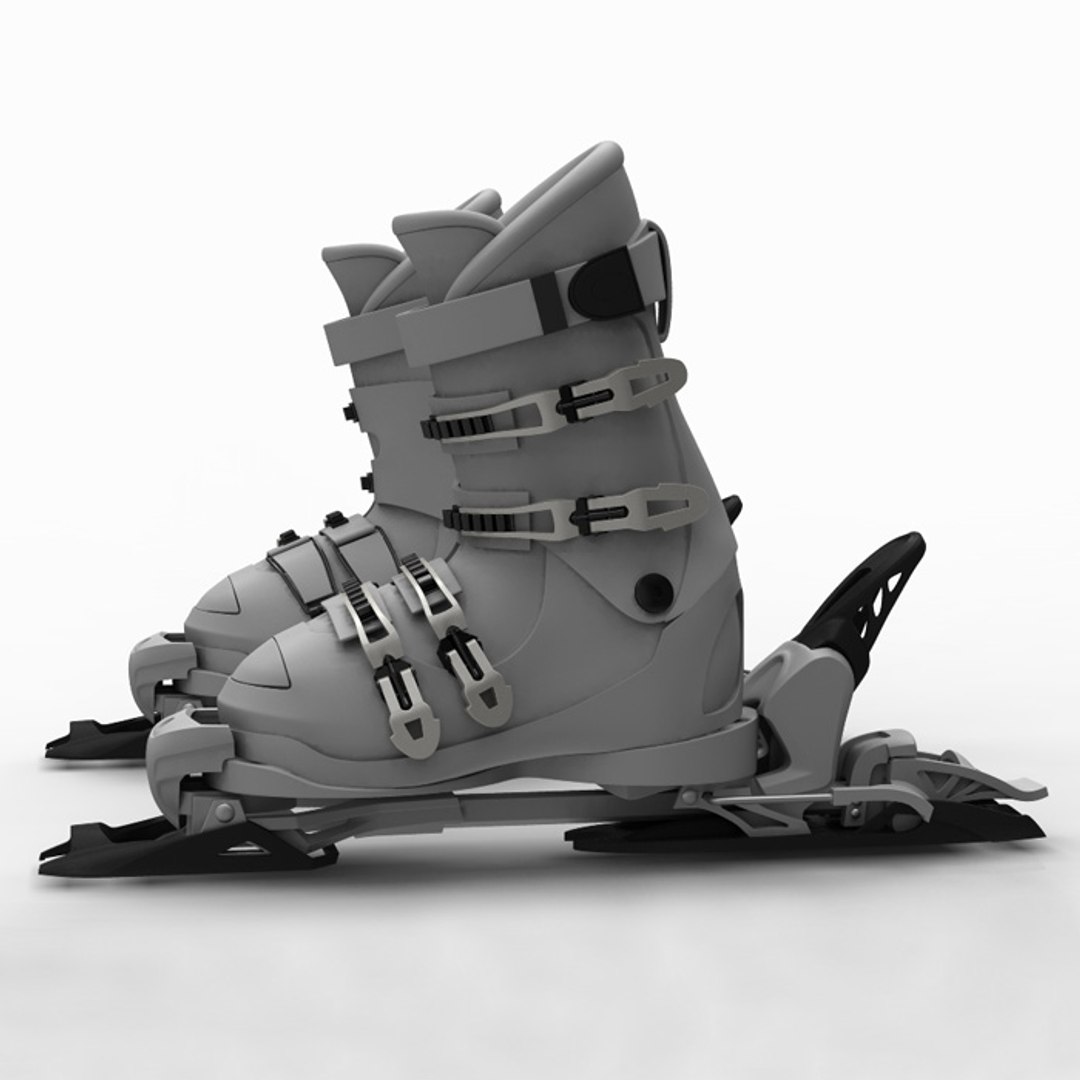 3d hill ski boots binder model