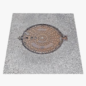 manhole cover 3d max