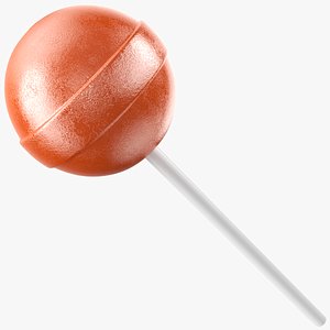 Orange Lollipop 3D model