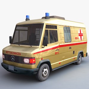 3D german ambulance - van
