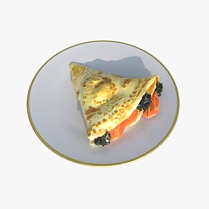 3D Crepes With Salmon Red Fish